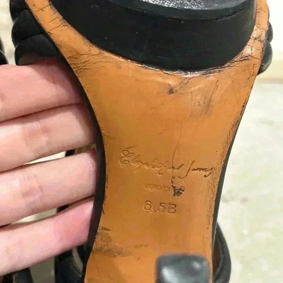 Elizabeth and James E-Star Stiletto Platform Black
Leather Heels Size 6.5B - Picture 8 of 9